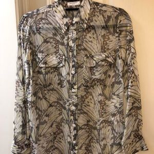 Equipment XS Button Down Sheer Blouse